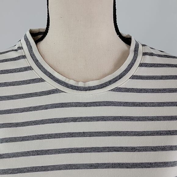 Madewell Keys 3/4 Sleeve Stripe Top in Natural Soft Gray XS - Picture 3 of 14